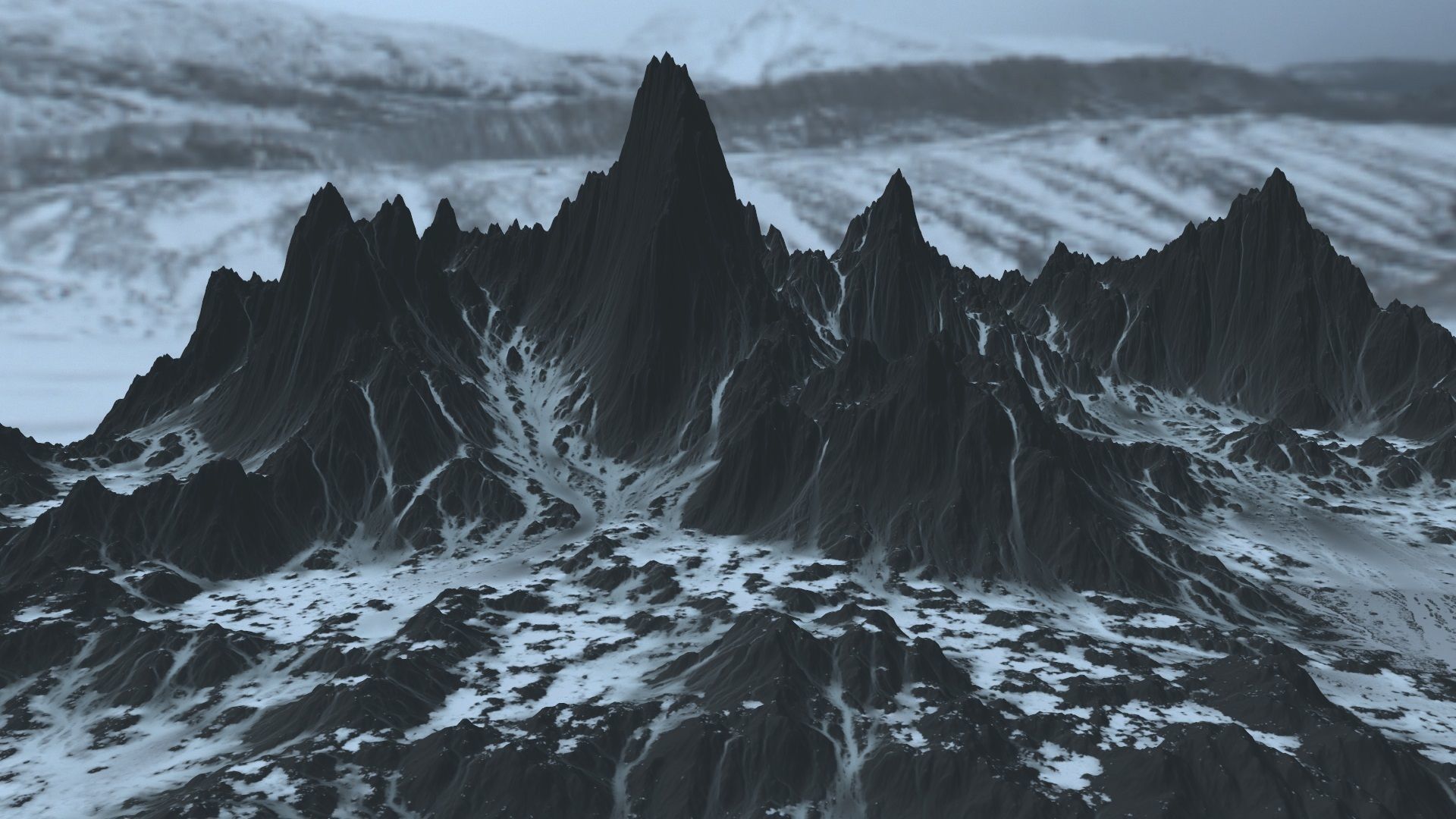 Snow Mountain Low-poly 3D model_2