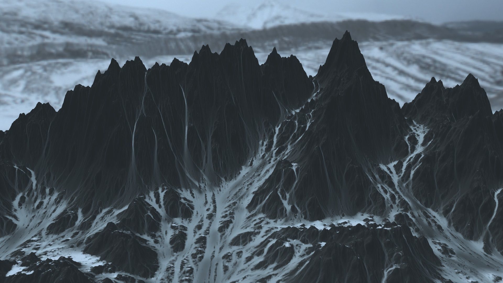 Snow Mountain Low-poly 3D model_6