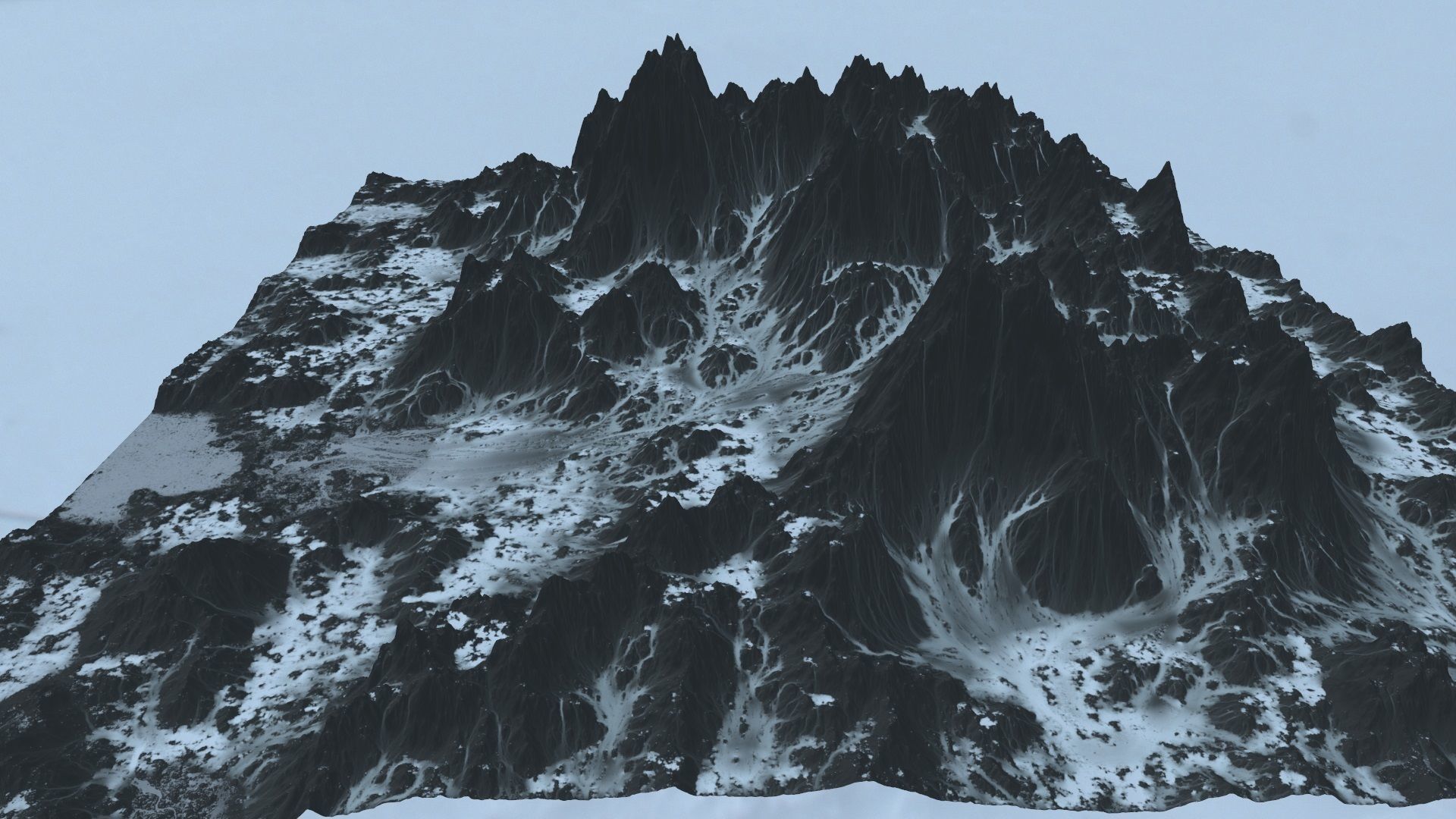 Snow Mountain Low-poly 3D model_12