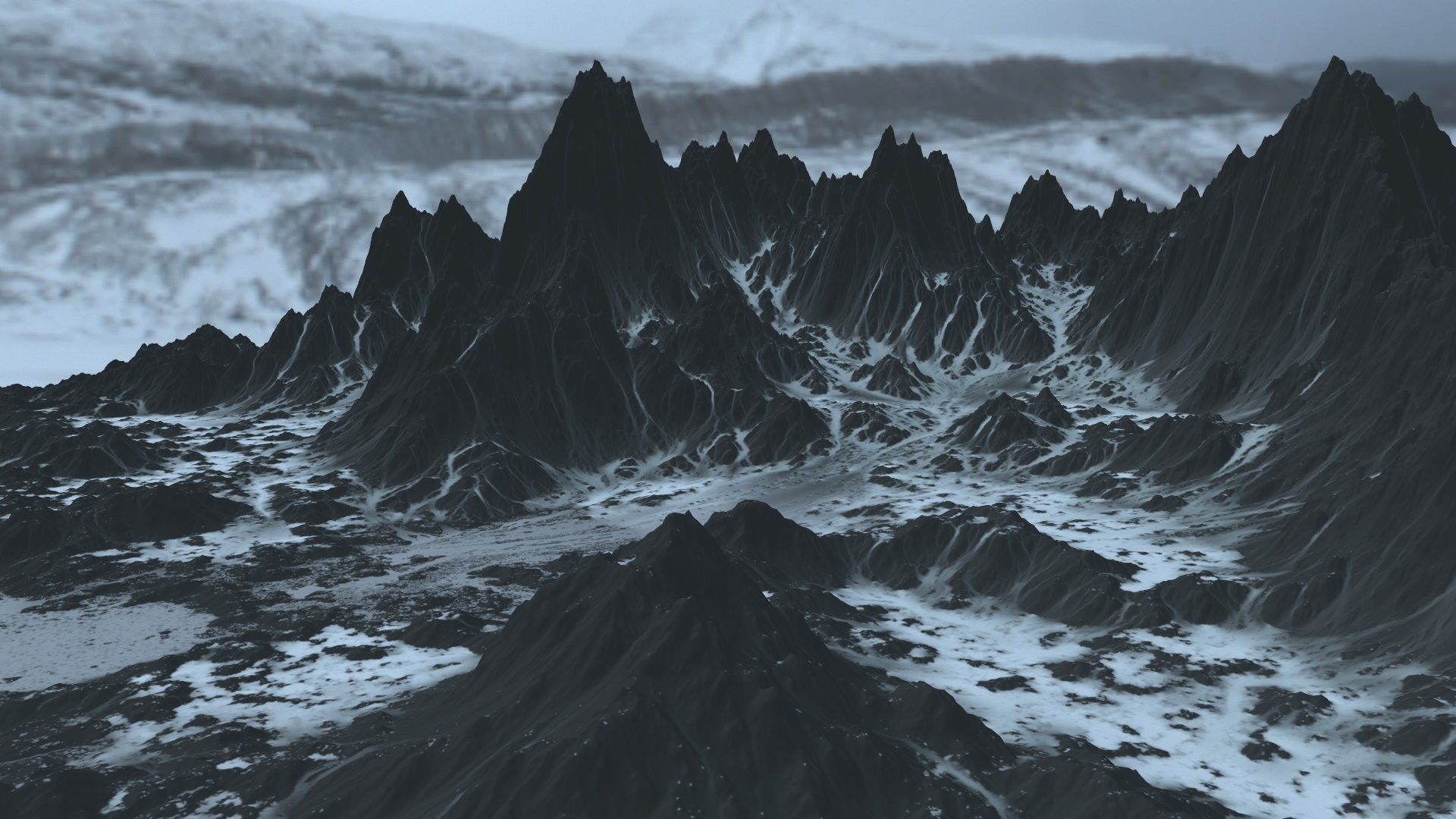 Snow Mountain Low-poly 3D model_1