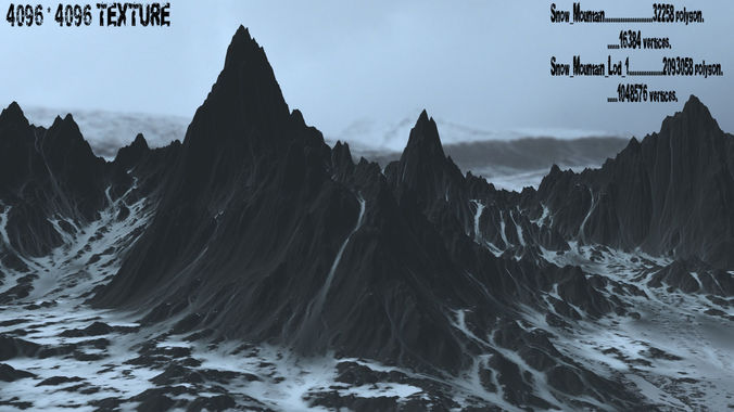 Snow Mountain Low-poly 3D model