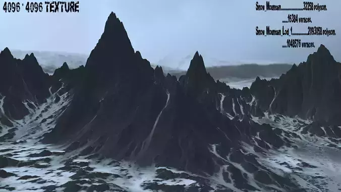 Snow Mountain Low-poly 3D model
