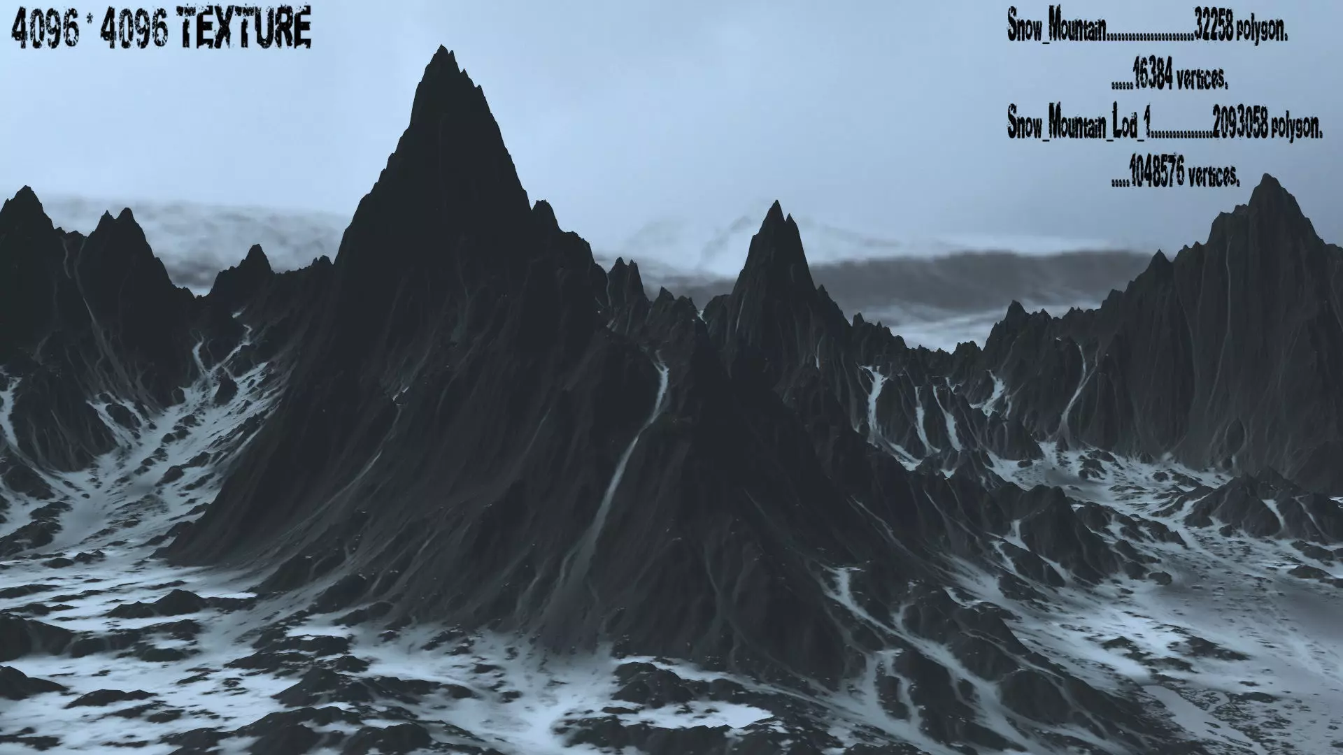 Snow Mountain Low-poly 3D model_0