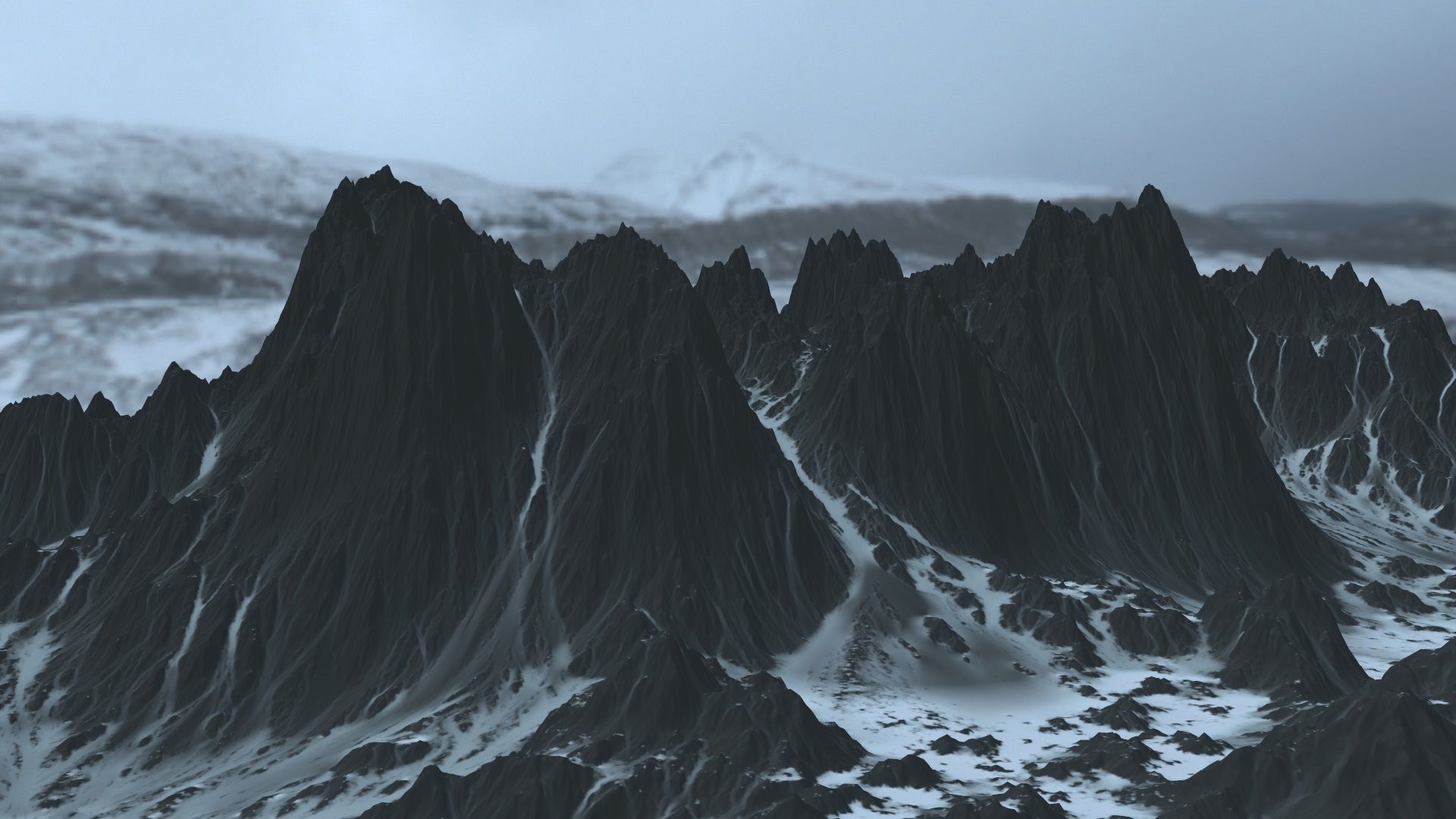 Snow Mountain Low-poly 3D model_5