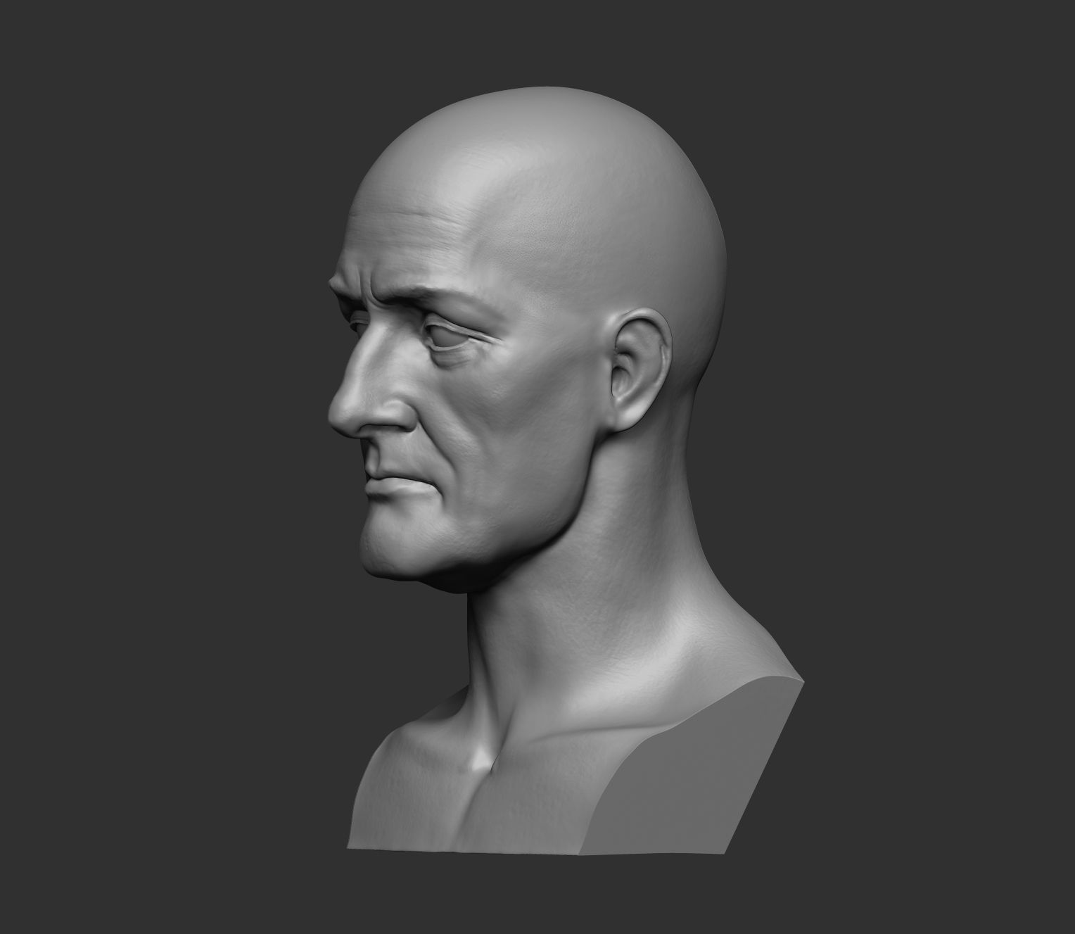 Elderly male head 2 3D model_2