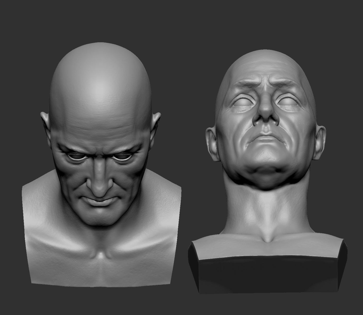 Elderly male head 2 3D model_3