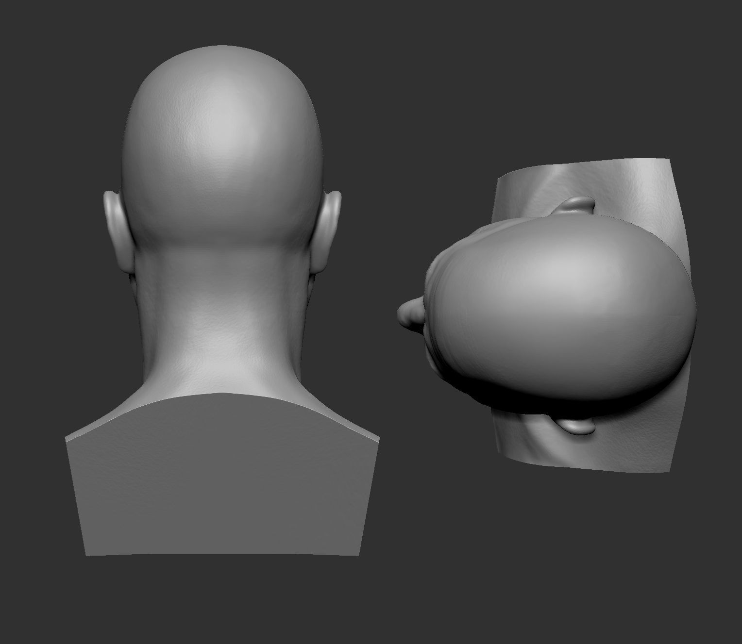 Elderly male head 2 3D model_4
