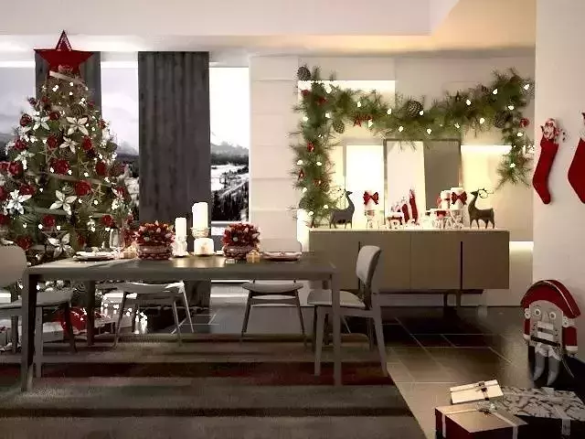  christmas dining room 3D print model