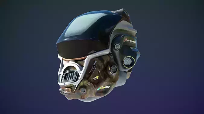 High-Detail Futuristic Sci-Fi Helmet - Production-Ready 3D Model 3D model