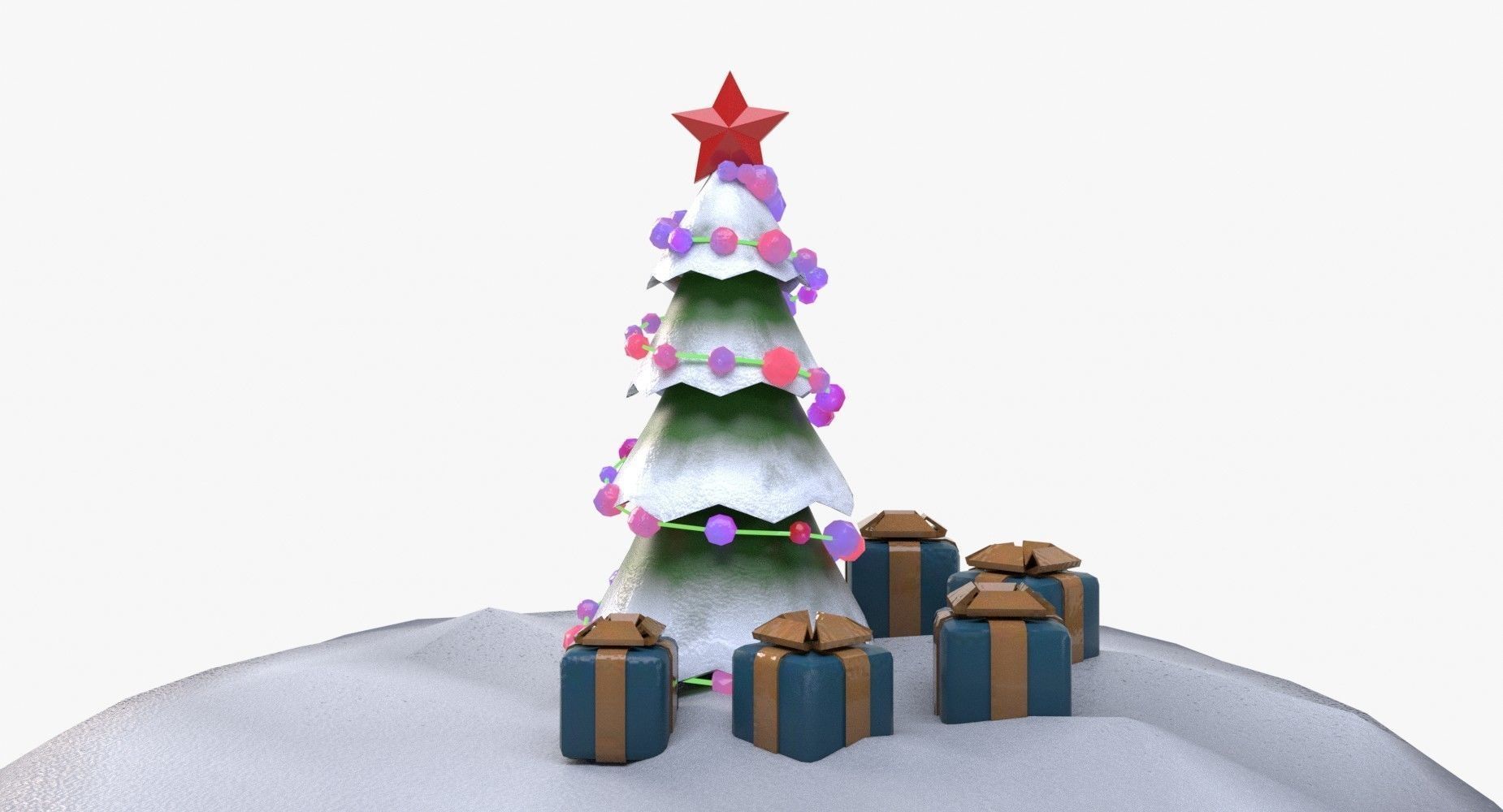 New Year Orb Low-poly 3D model_3