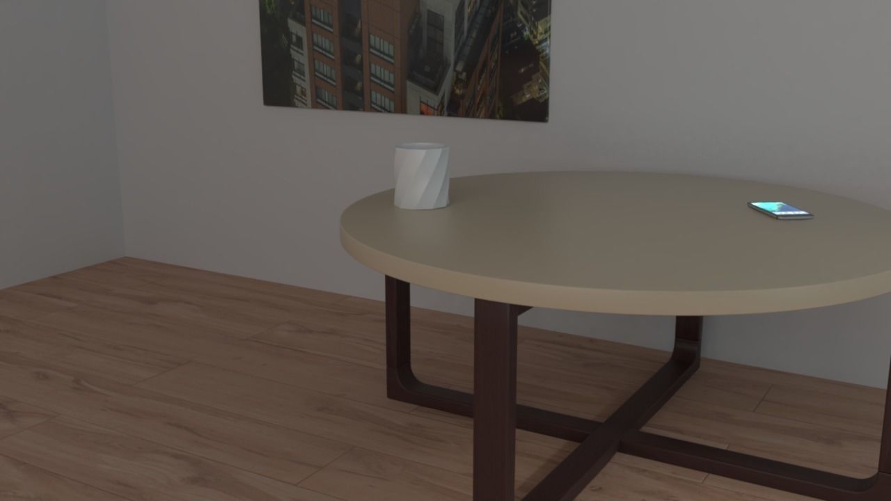 Table Collection end with glass top Low-poly 3D model_12