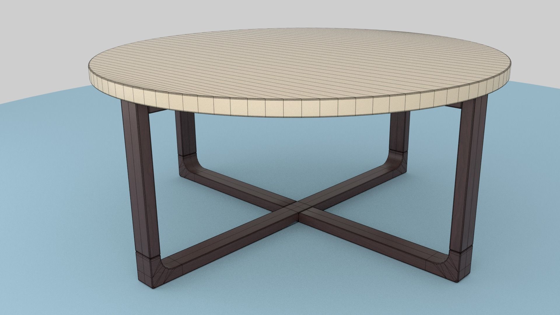 Table Collection end with glass top Low-poly 3D model_11