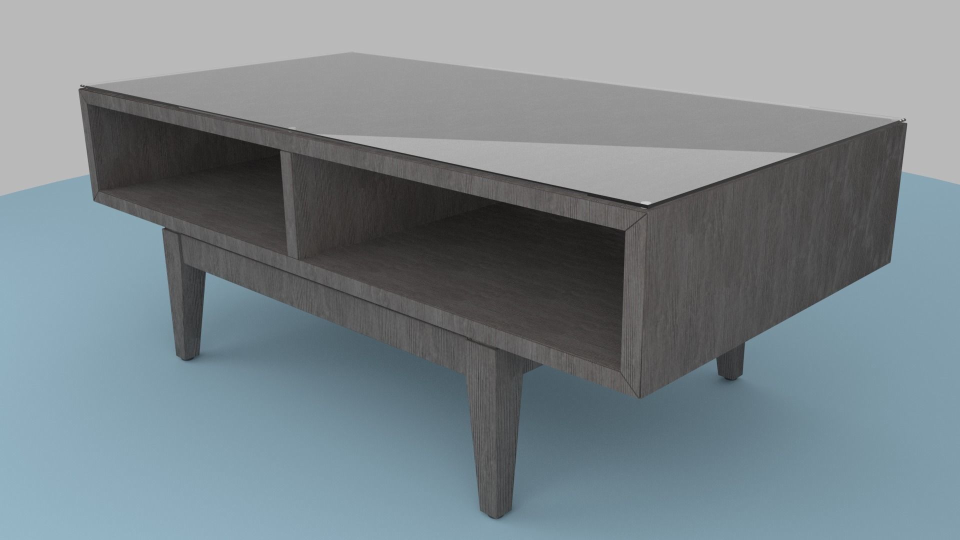 Table Collection end with glass top Low-poly 3D model_4
