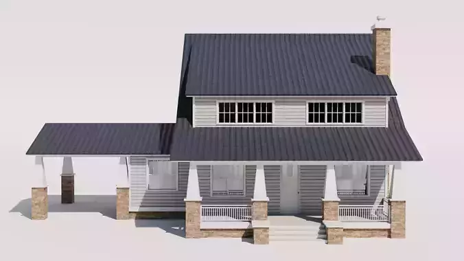 Craftsman Style House Model 3 Low-poly 3D model 3