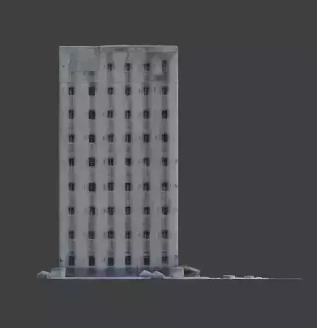 Ruined Urban Apartment Block 3D Model Low-poly 3D model 6