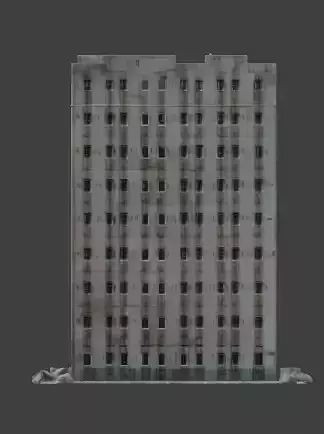 Ruined Urban Apartment Block 3D Model Low-poly 3D model 5