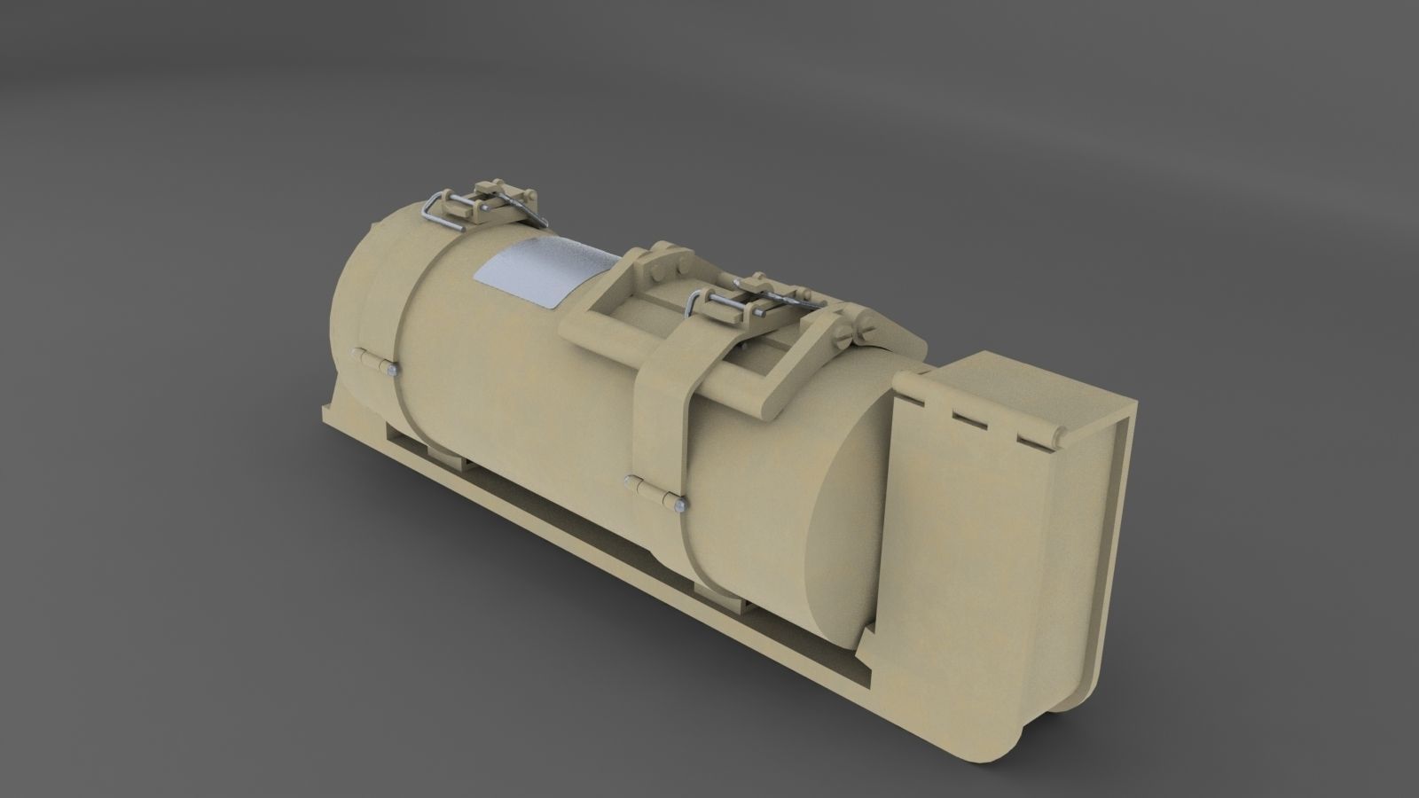 Fire extinguisher from Pzkmfw VI Tiger Low-poly 3D model_2