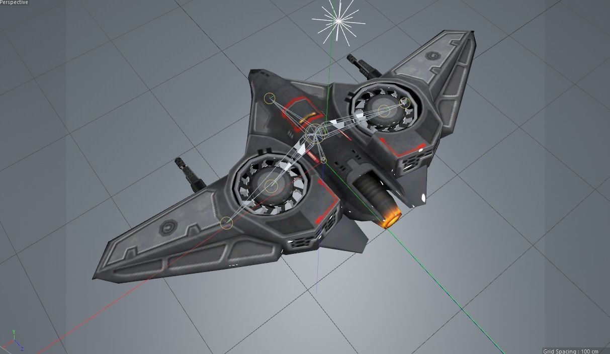 Drone with rig 3D model_0