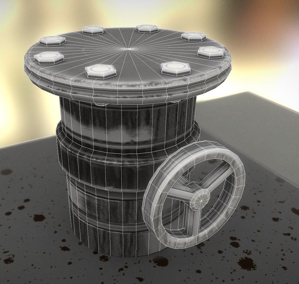 Fuel Tank Basic Version Low-poly 3D model_10