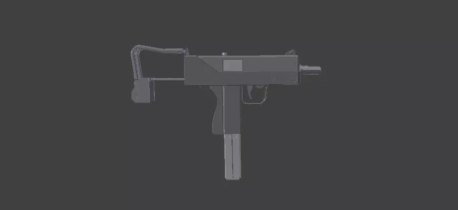 MAC 10 Subfusil Low Poly Free low-poly 3D model