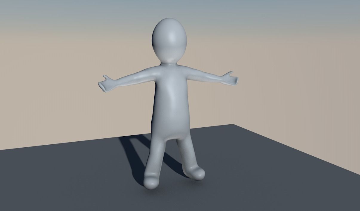 Stickfig with rig 3D model_0