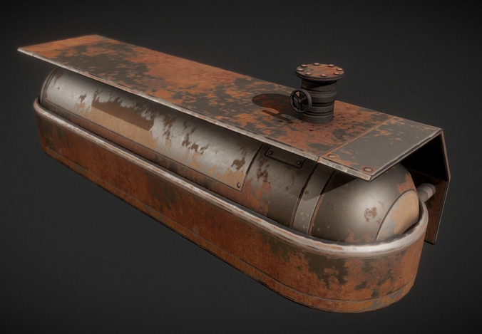 Fuel Tank Rusty Version Low-poly 3D model