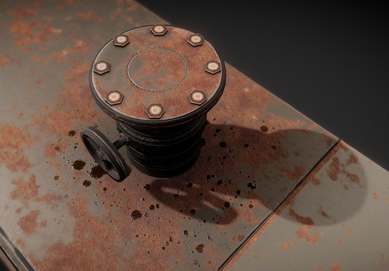 Fuel Tank Rusty Version Low-poly 3D model_9