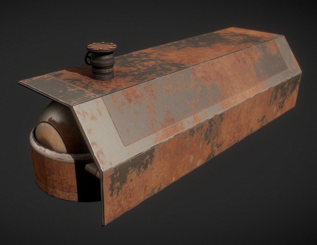 Fuel Tank Rusty Version Low-poly 3D model_5