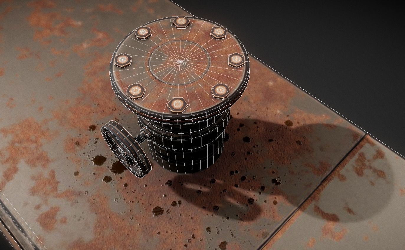 Fuel Tank Rusty Version Low-poly 3D model_11