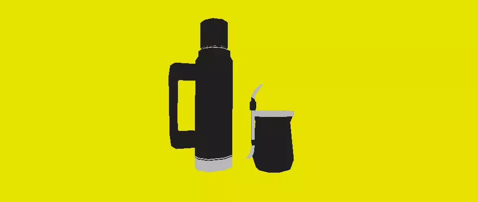 Mate y Termo Low Poly Texturizado Estilizado Free low-poly 3D model