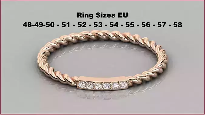 Thin Eternity Band 3dm stl renders details 11 ring sizes