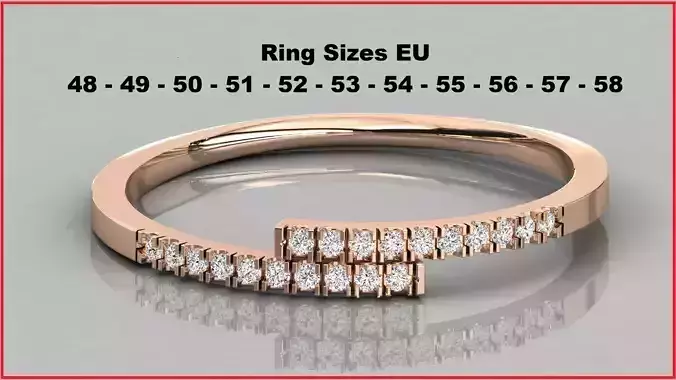 Thin Diamond Band Ring 3dm stl renders details with 11 ring size