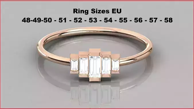 Solitaire ring 3dm stl renders details 11 ring sizes