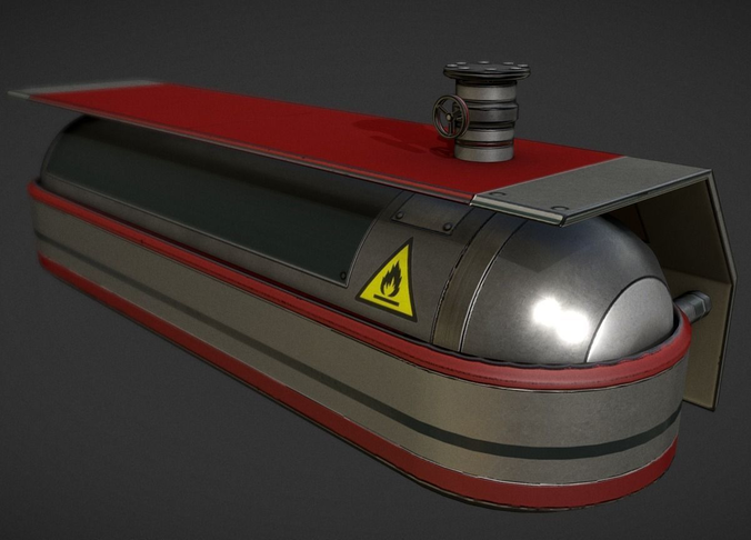 Fuel Tank Red Version Low-poly 3D model