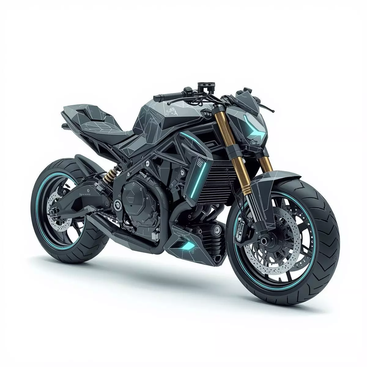 Cyberpunk Street Motorcycle 3D Model Low-poly 3D model