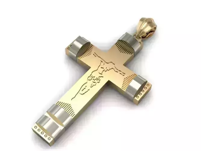 pendant cross jesus christmas 3D print model