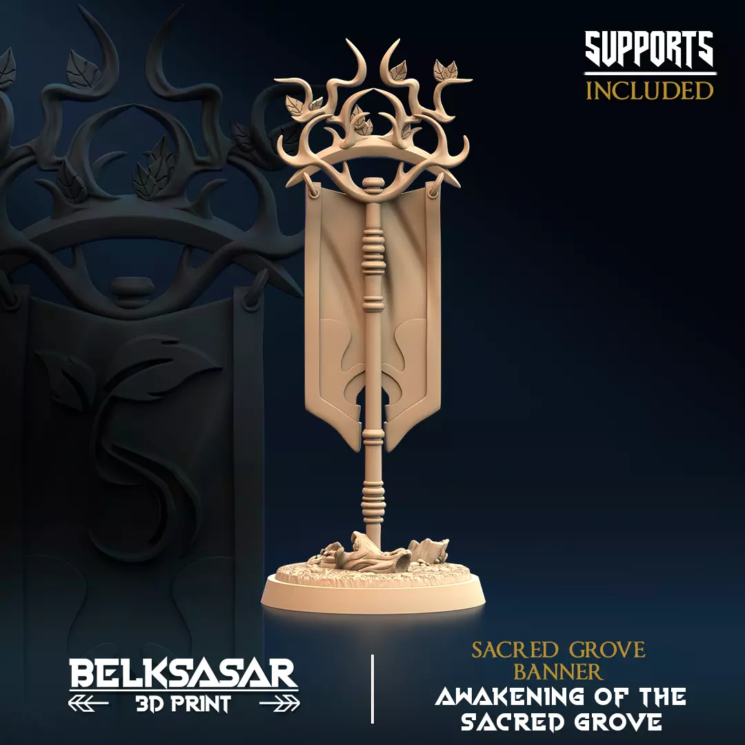Awakening of the Sacred Grove - Banner 3D print model