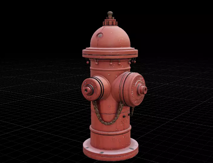 Fire Hydrant Street Game Film 3D Model Low-poly 3D model