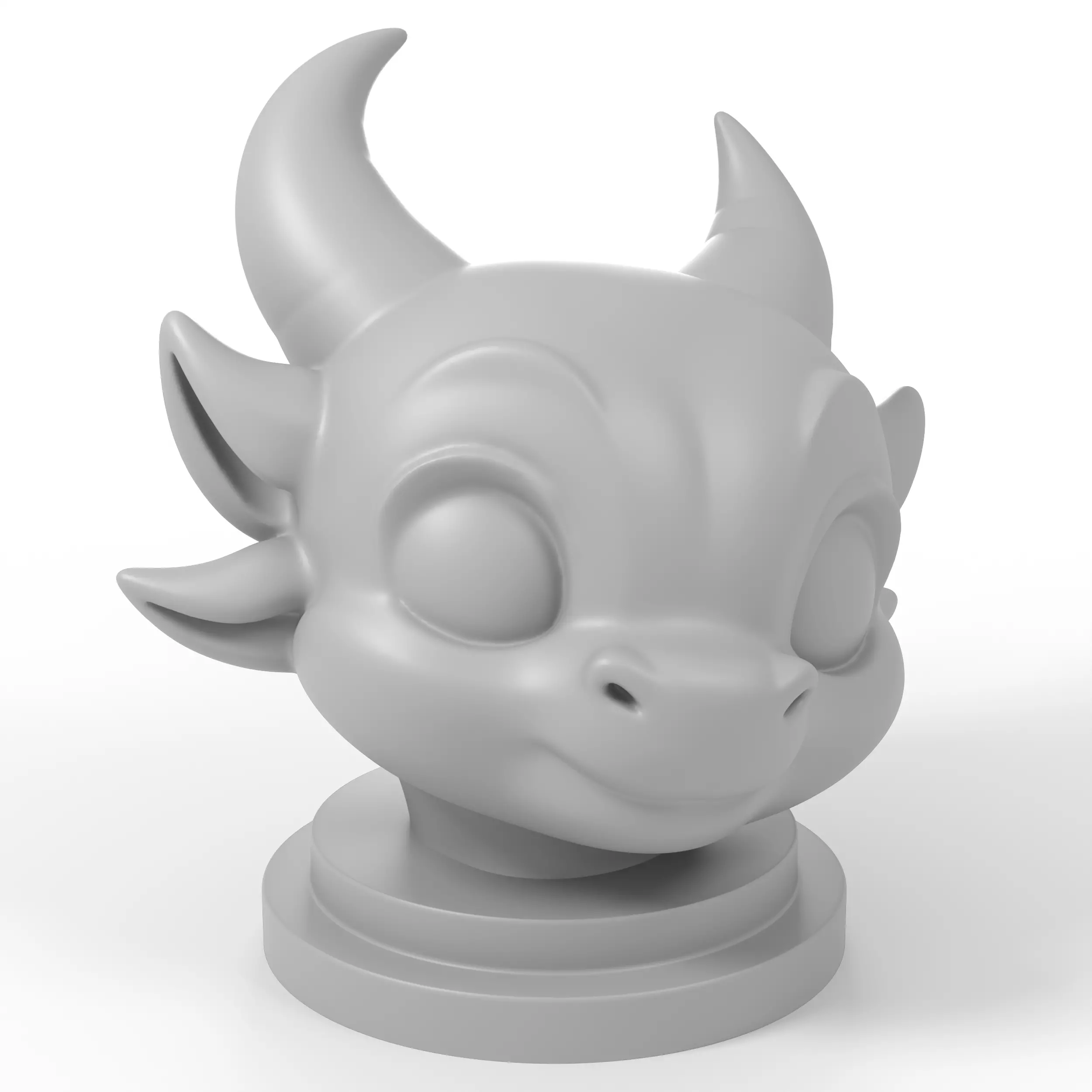 Baby Dragon Head with Base Free Stylized 3D Printable STL Free 3D print model