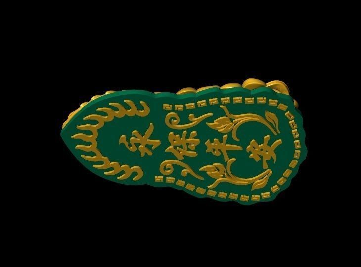 3D Golden statue of Buddha For Pendant 3D print model_2