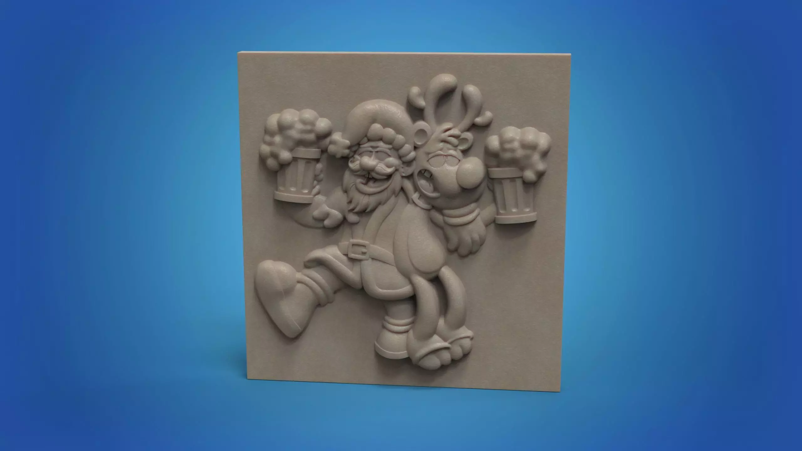 Christmas Santa STL model for CNC router and 3D printing 3D print model