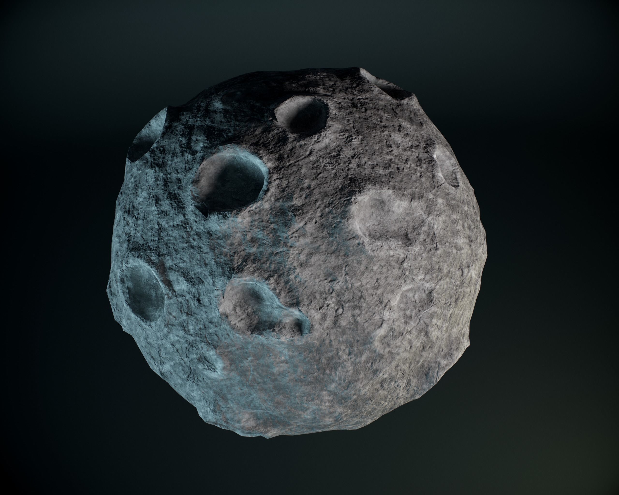 Cartoon Moon PBR Low-poly 3D model_2