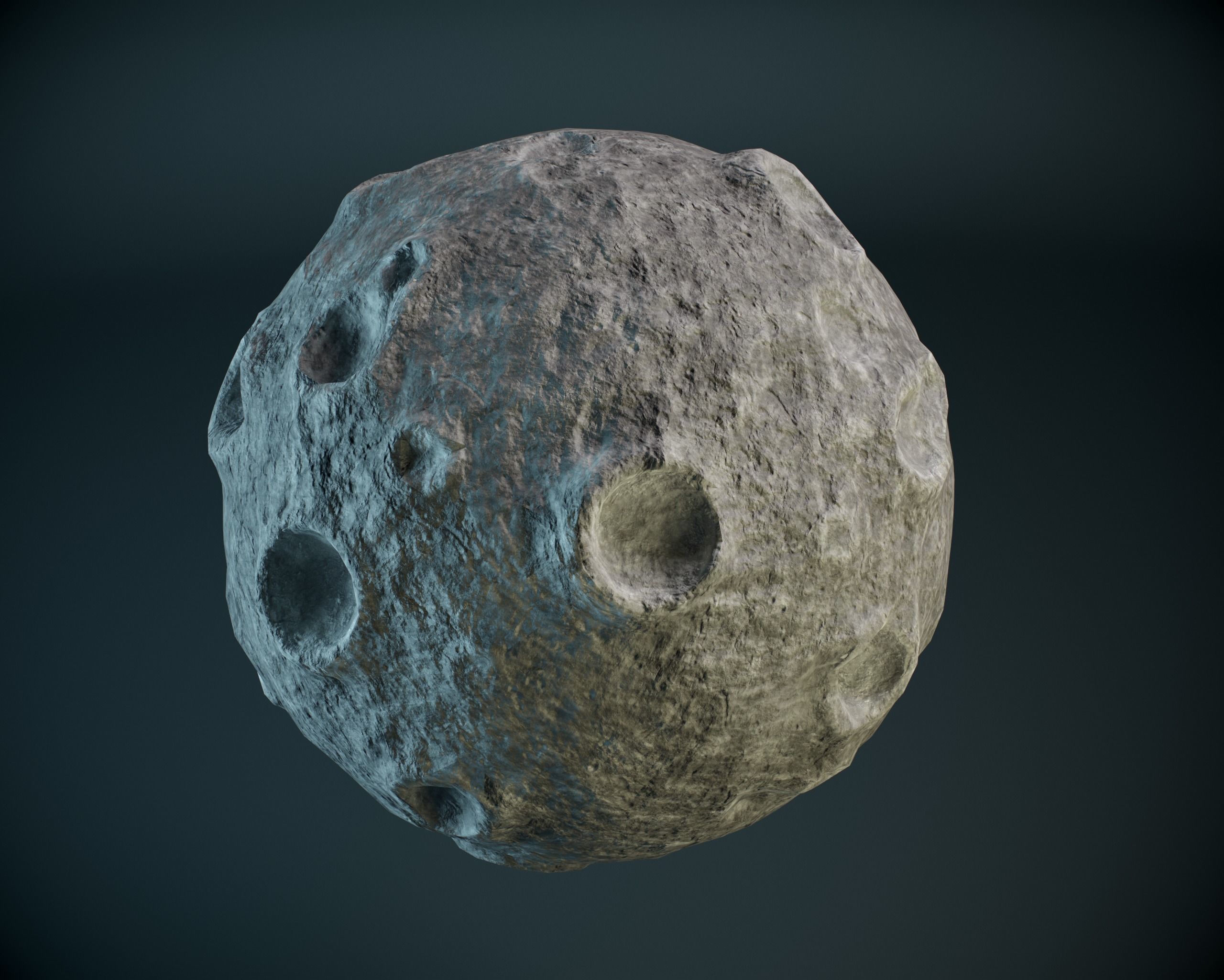 Cartoon Moon PBR Low-poly 3D model_1