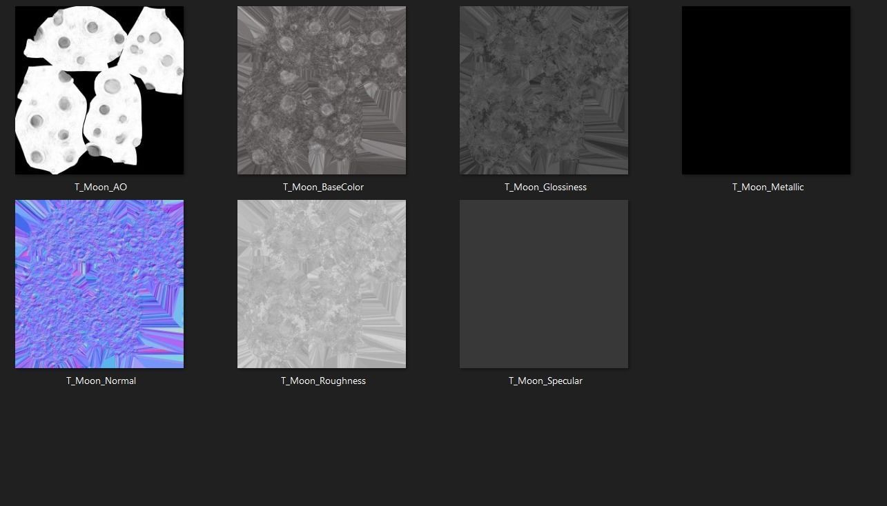 Cartoon Moon PBR Low-poly 3D model_6