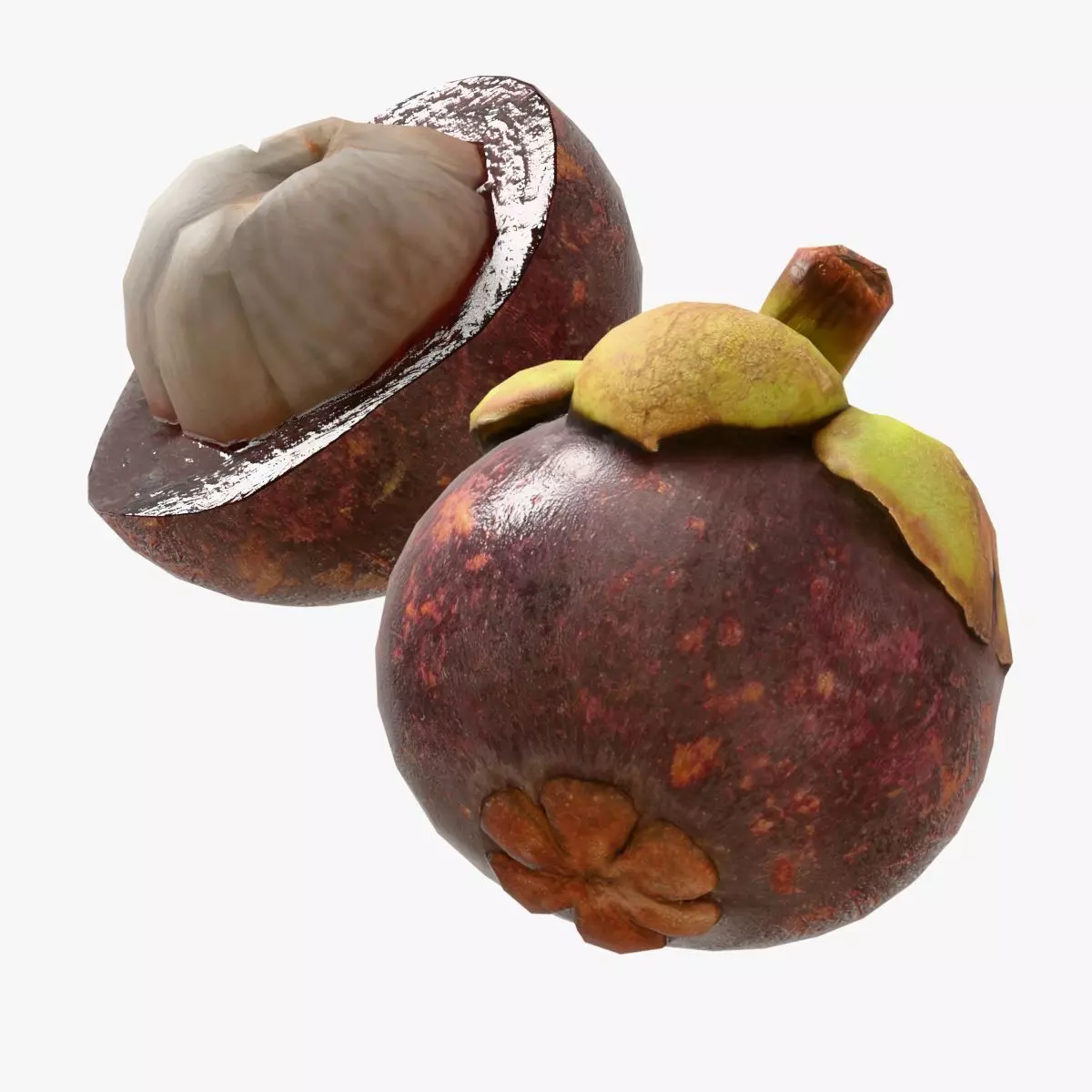 Mangosteen Low-poly 3D model