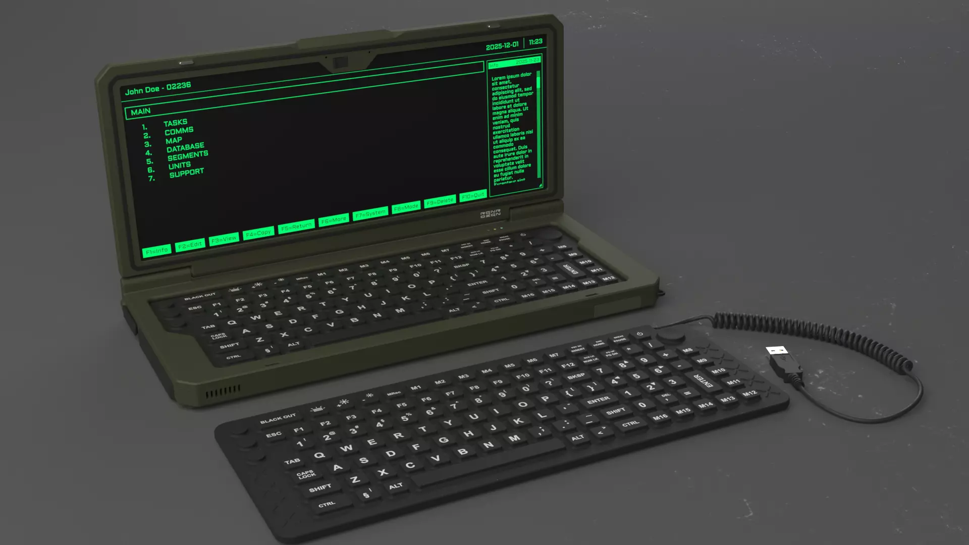 Rugged laptop 3D model