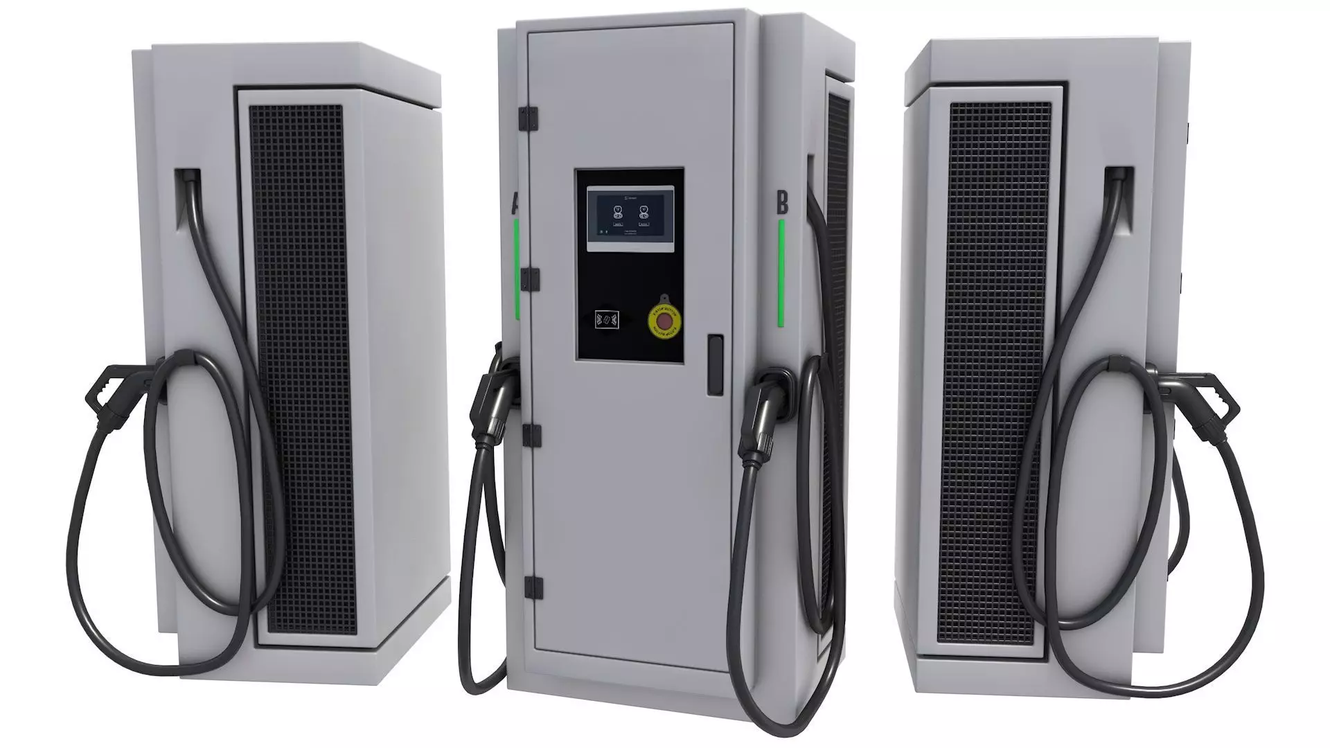 Electric vehicle charging station 3D model