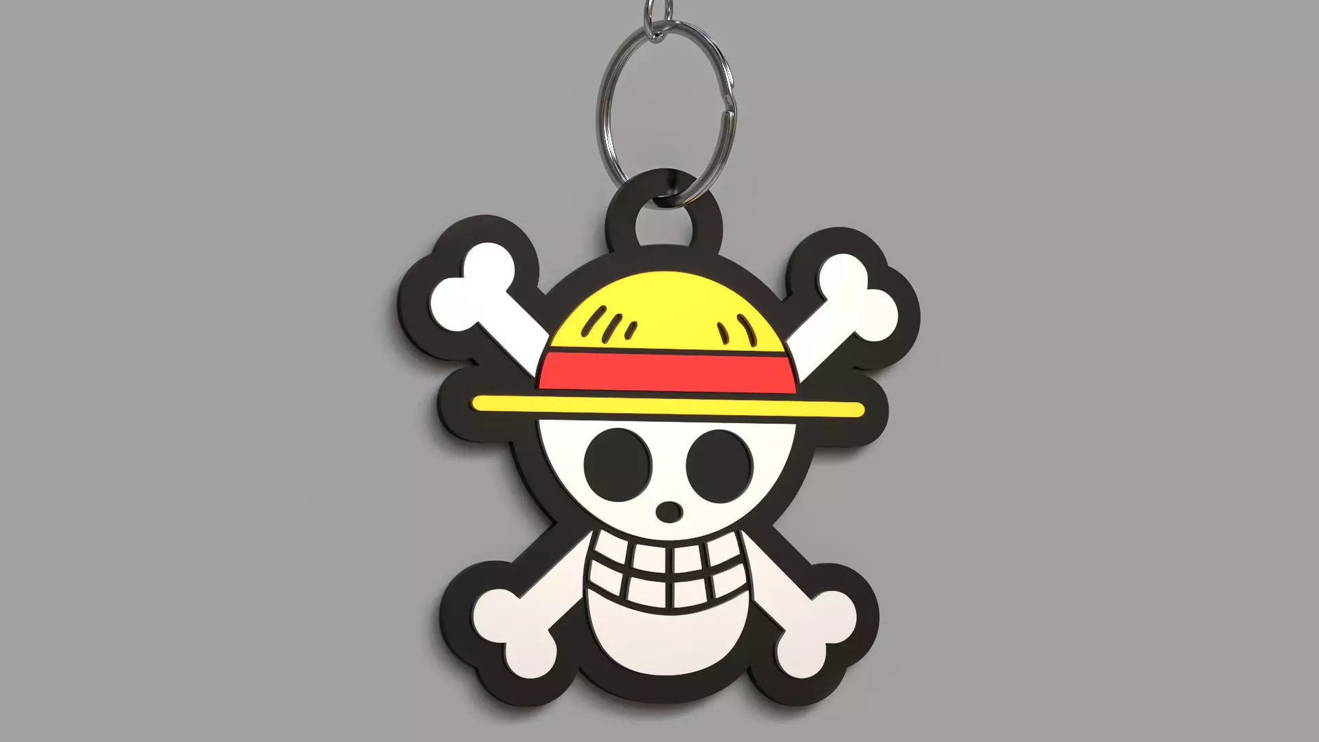 One piece skull keychain 01 3D print model