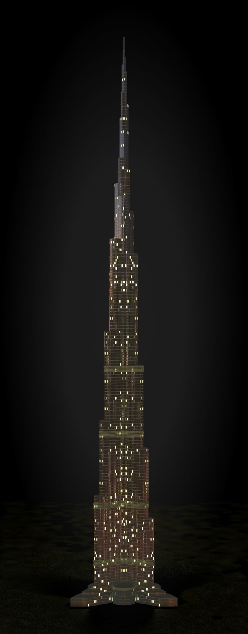Burj Khalifa Low-poly 3D model_11