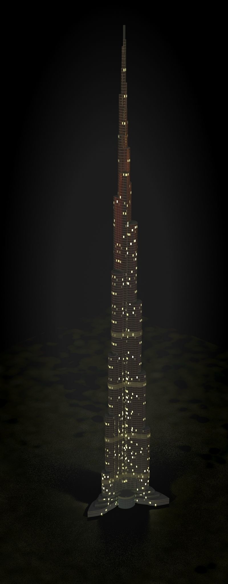 Burj Khalifa Low-poly 3D model_12